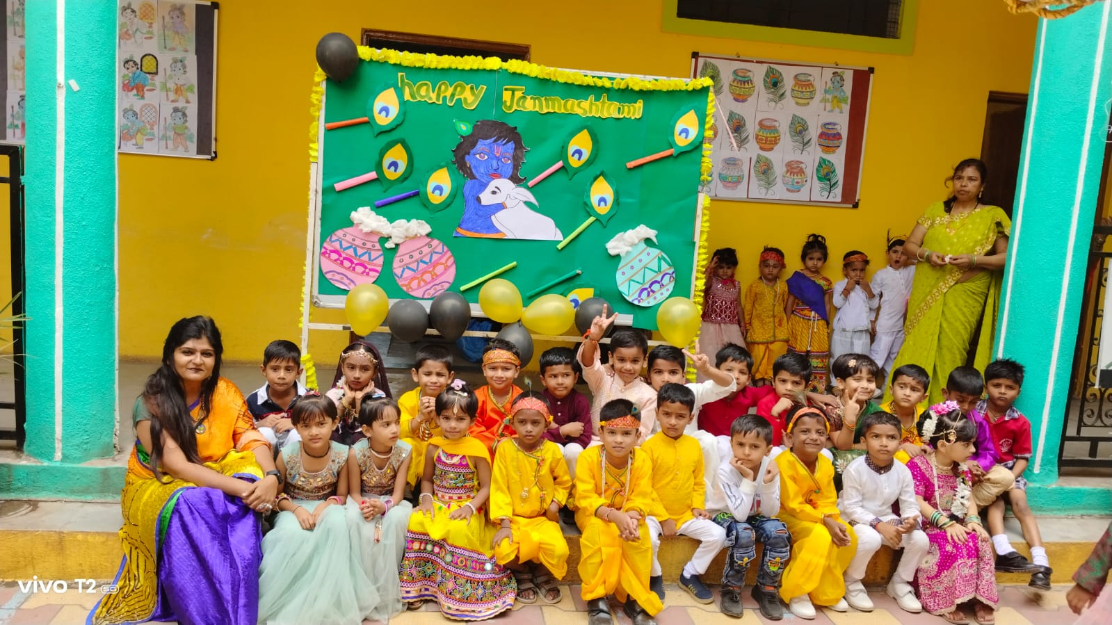 Nursery and KG kids engaged in educational games